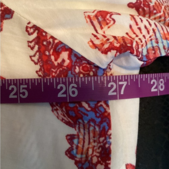 Plus Size, Cato Red and White Patterned Blouse, 3X - Picture 7 of 10